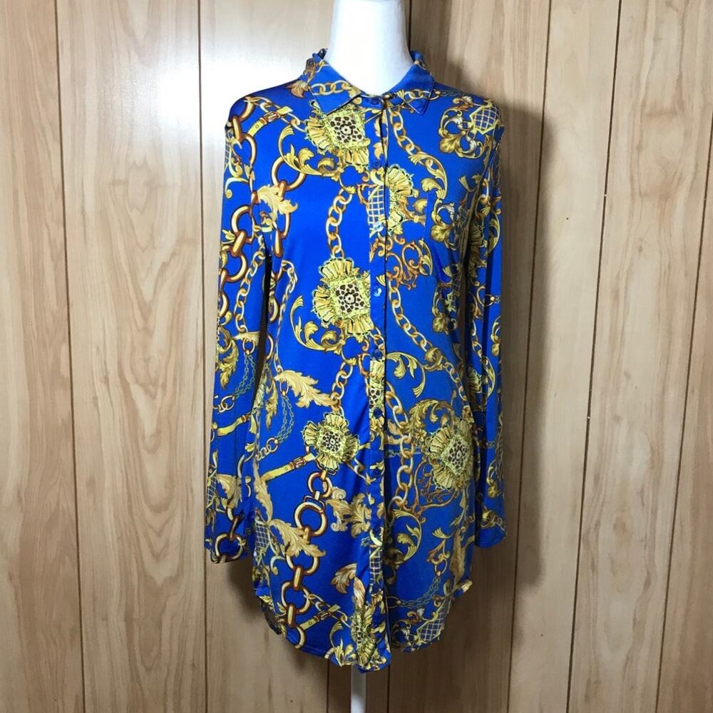 Julia by love j Satin Collared Long Sleeve Top Tall XL
